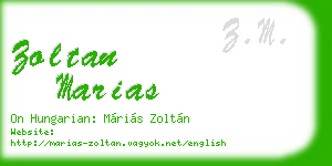 zoltan marias business card