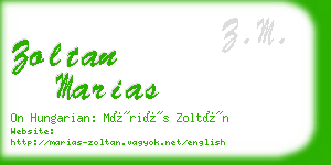 zoltan marias business card